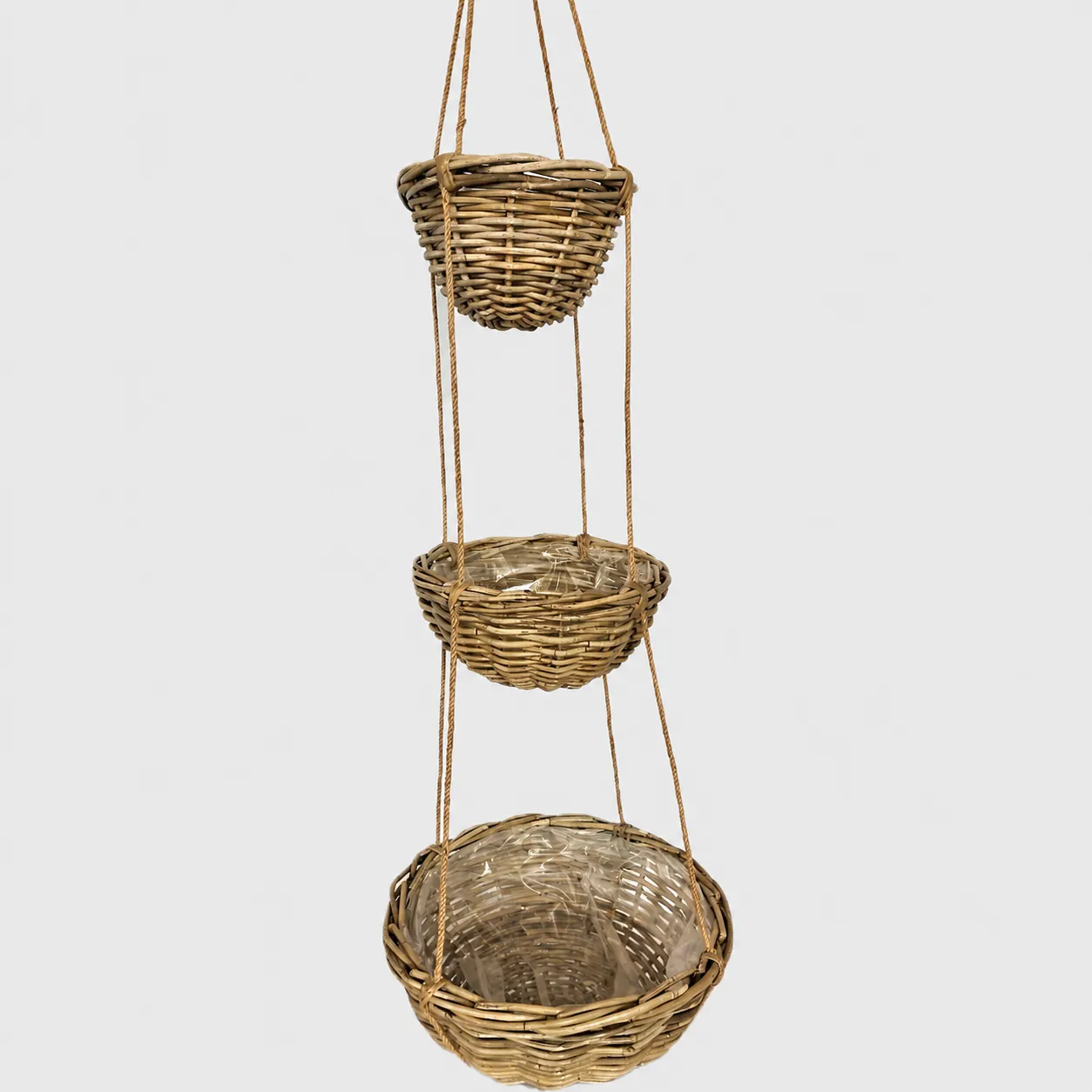 Three-level hanging planter baskets